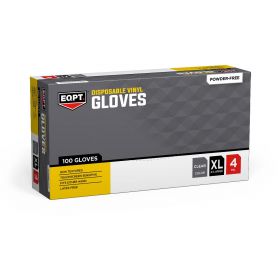 EQPT Powder-Free Vinyl Industrial Gloves,100 Count,Size XL