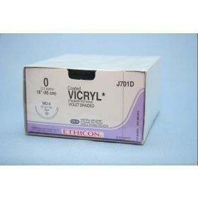 Violet Coated Vicryl 0 MO-4 8-18" Suture
