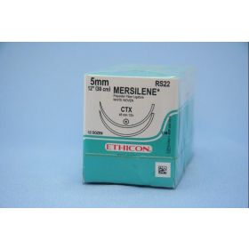 Mersilene Woven Suture, 12", White, CTX, 5 mm