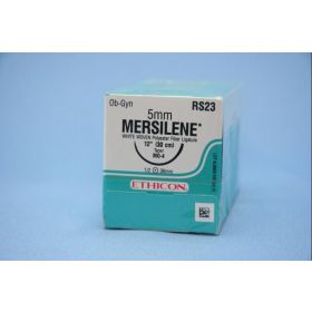 Mersilene Woven Suture, 12", White, MO-4, 5 mm