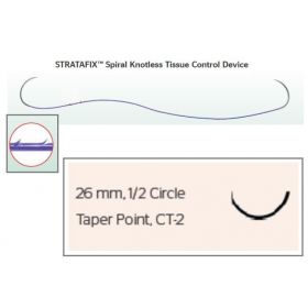 Stratafix Monocryl Synthetic Absorbable Suture, Undyed, CT-2, Size 2-0, 6" L