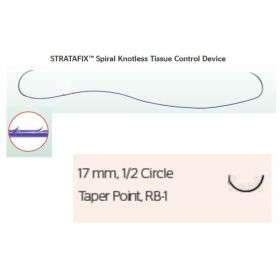 Stratafix Monocryl Synthetic Absorbable Suture, Undyed, RB-1, Size 4-0, 6" L