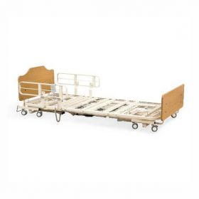 Alterra 1232 4-Motor Hi-Low Hospital Bed with Solar Oak Head / Footboards, Soft Touch Rails, Mounting Hardware and Mattress Retainers