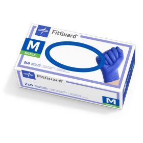 FitGuard Powder-Free Nitrile Exam Gloves with Textured Fingertips, Size M