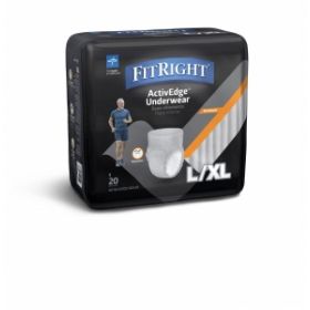 FitRight Ultra Incontinence Underwear for Men, Size L / XL, For Waist Size 40"-56"