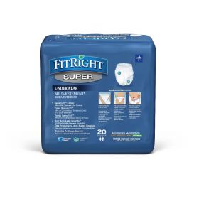 FitRight Super Protective Underwear, Size L, for Waist Size 40"-56"