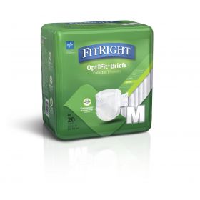 FitRight Extra Cloth-Like Adult Incontinence Briefs, Size M, for Waist Size 32"-44"
