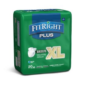 FitRight Plus Adult Incontinence Briefs, Size XL, for Waist Size 56"-64"
