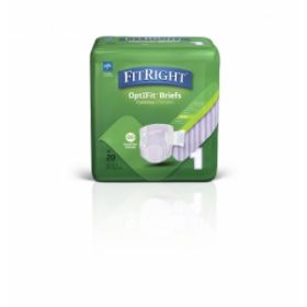 FitRight Extra-Stretch Adult Incontinence Briefs, Size M / Regular, for Waist Size 30"-52"