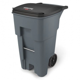 65 gal. hdpe/mdpe rectangular trash can, gray