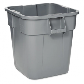 28 gal. lldpe square trash can, gray