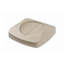 Square beige trash can g0099741