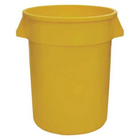 32 gal. lldpe round trash can, yellow