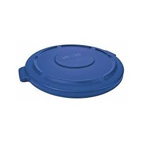 Brute trash can top, flat, snap-on closure, blue