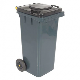 32 gal. hdpe square trash can, gray