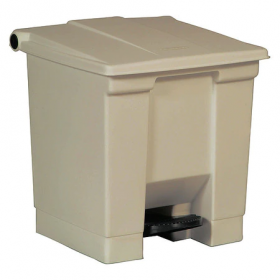 8 gal. hdpe base/polypropylene lid rectangular trash can, beige