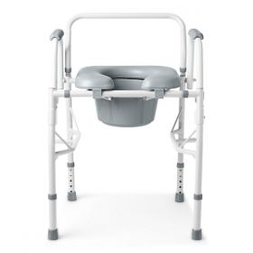 Padded Steel Drop-Arm Commode, 350 lb. Weight Capacity