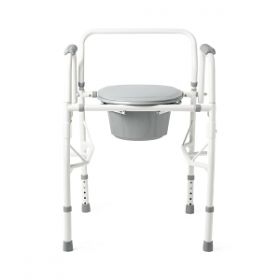 Steel Drop-Arm Commode, 350 lb. Weight Capacity