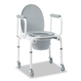 Padded Steel Drop-Arm Commode, 300 lb. Weight Capacity