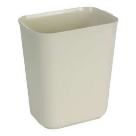 1-1/2 gal. fiberglass rectangular trash can, beige