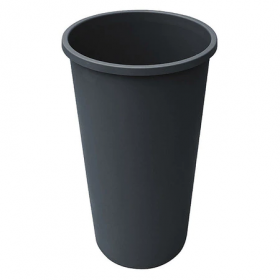 22 gal. plastic round trash can, gray