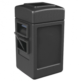 45 gal square trash can, black