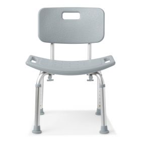 Aluminum Shower Chair with Back, Retail Packaging