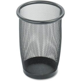 Steel mesh wastebasket, small, 7-1/2"x9", black