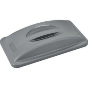 Solid recycling lid with handle, gray