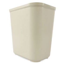 7 gal. thermoset polyester rectangular trash can, beige