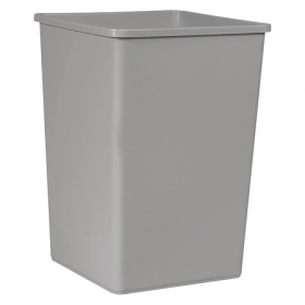 35 gal. lldpe square trash can, gray