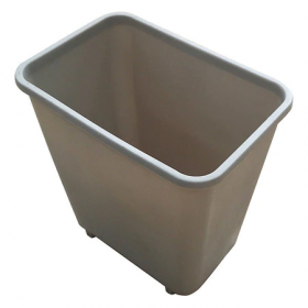 1-3/4 gal. plastic rectangular wastebasket, beige