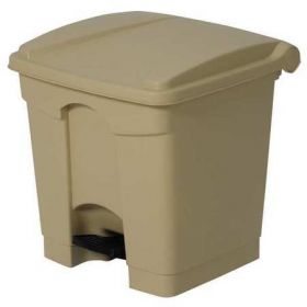 8 gal. lldpe square wastebasket, beige