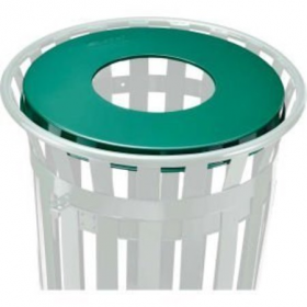 Steel flat lid for 36 gallon trash can, green