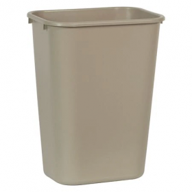 10 gal. lldpe rectangular trash can, beige
