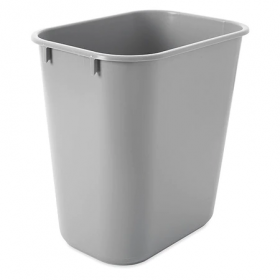 3 gal. lldpe rectangular wastebasket, gray