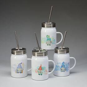 Gnome Mason Jar Mug, Personalized