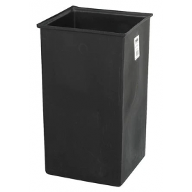 36 gal. rigid plastic square trash can, black