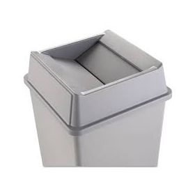 Untouchable square swing top lid, plastic, 20.13wx20.13dx6.25h, gray
