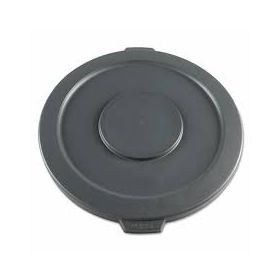 Lids for 32 gal waste receptacle, flat-top, round, plastic, gray