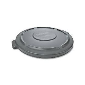 Round flat top lid, for 32gal round brute containers, 22.25" dia, gray