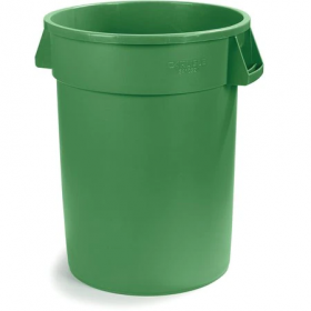 Plastic trash can with lid dolly - 44 gallon green