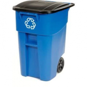 Rubbermaid174; brute recycling can w/lid, 50 gallon, blue