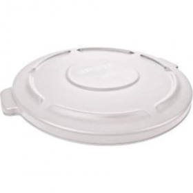 Rubbermaid174; flat lid for 20 gallon brute round trash container, white - 2619-60