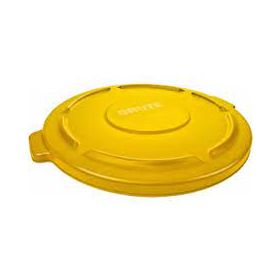 Brute round yellow trash can