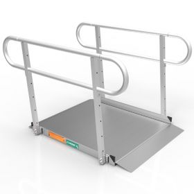 Portable Ramp, Solid Surface 4' w/Handrails Two-Line 3G