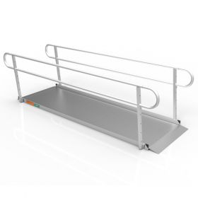 Portable Ramp, Solid Surface 10' w/Handrails Two-Line 3G