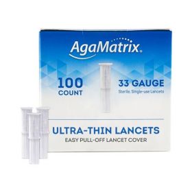 AgaMatrix Ultra-Thin Lancet, Sterile, Single-Use, 33G