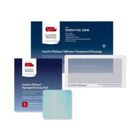 Comfort Release Pack with 5 Nonadhesive Pads (4" x 4") and 10 Adhesive Transparent Dressings (4.5" x 8"), Nonwoven Film Border, Polyurethane Film Window, 3.75" x 7.5", Without Alcohol Pads