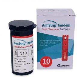 AimStrip Tandem Total Cholesterol Test Strips, 10/Pack